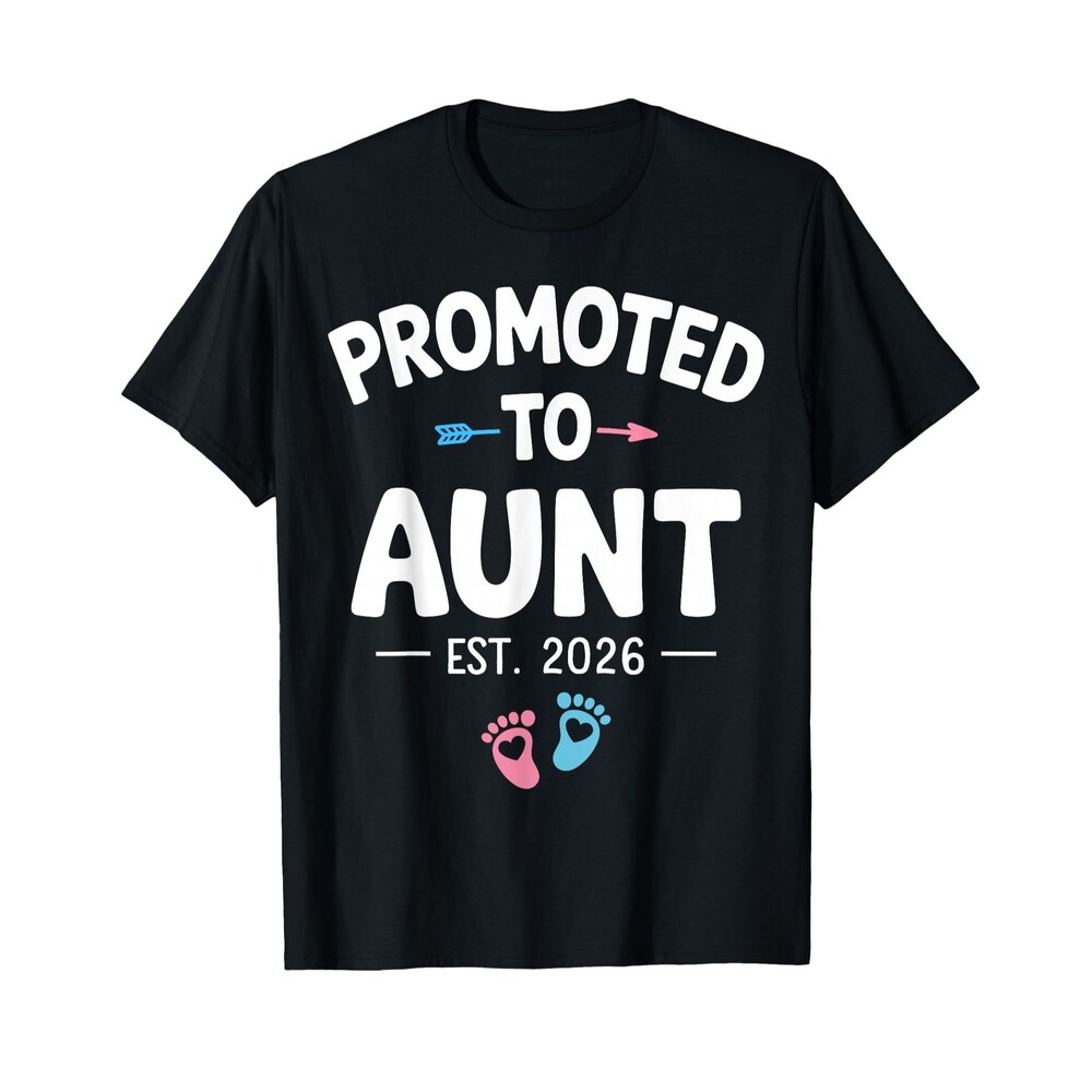 Promoted To Aunt 2026 T-Shirt, SMALL, 15F-170T002